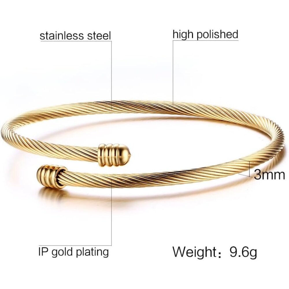 Versatile Twisted Wire Stackable Cuff Bracelet Fo… - image 2